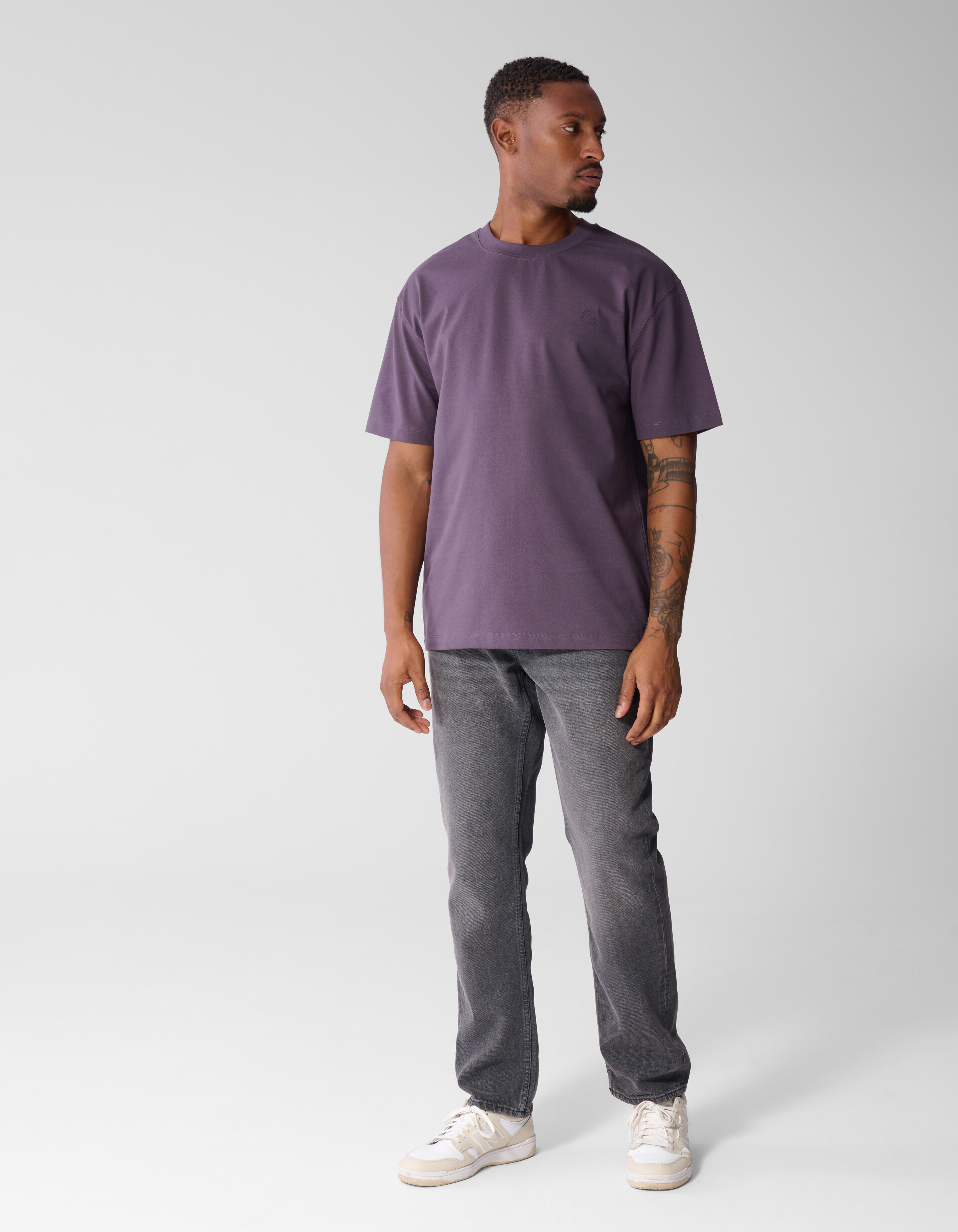 Lila T-Shirt mit Grafik Twill SHOEBY MEN