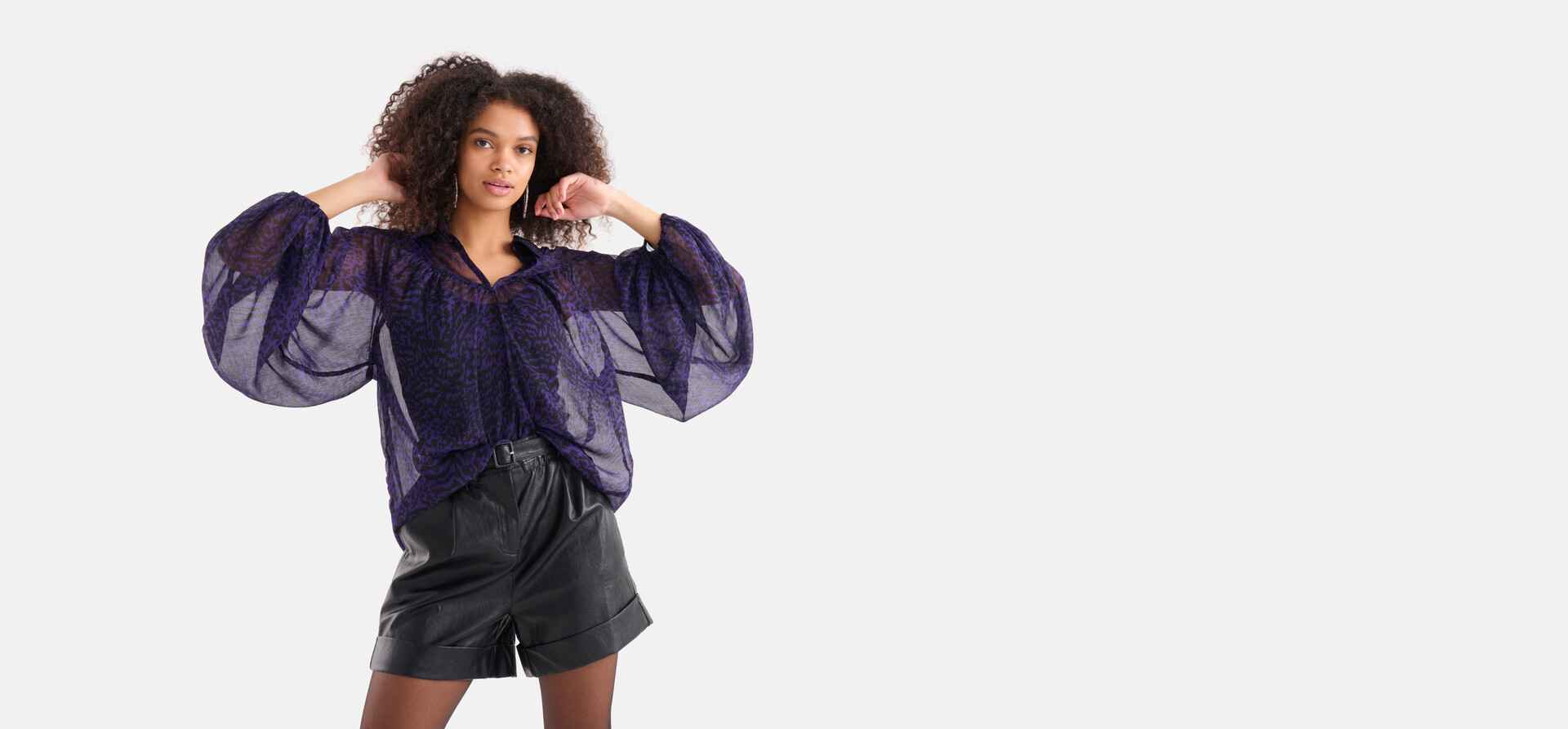 Chiffonbluse Dunkelviolett SHOEBY WOMEN