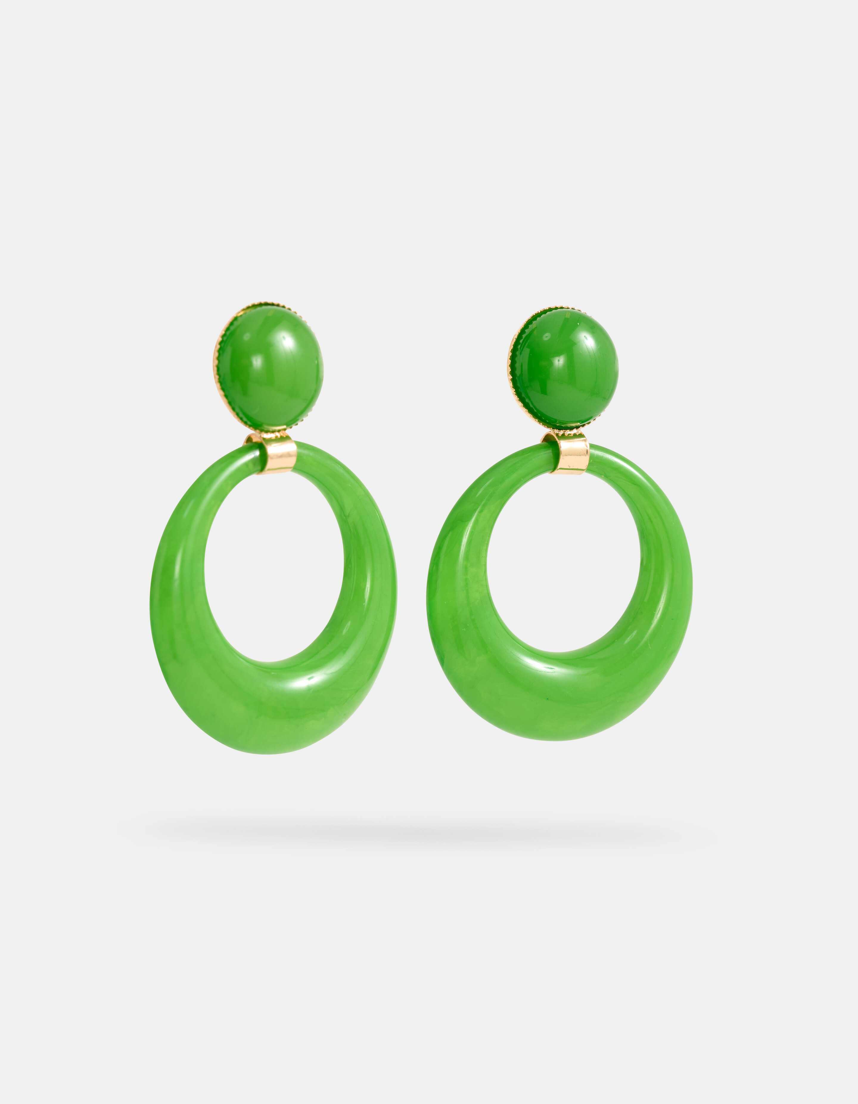 Runde Ohrringe Grün SHOEBY ACCESSOIRES