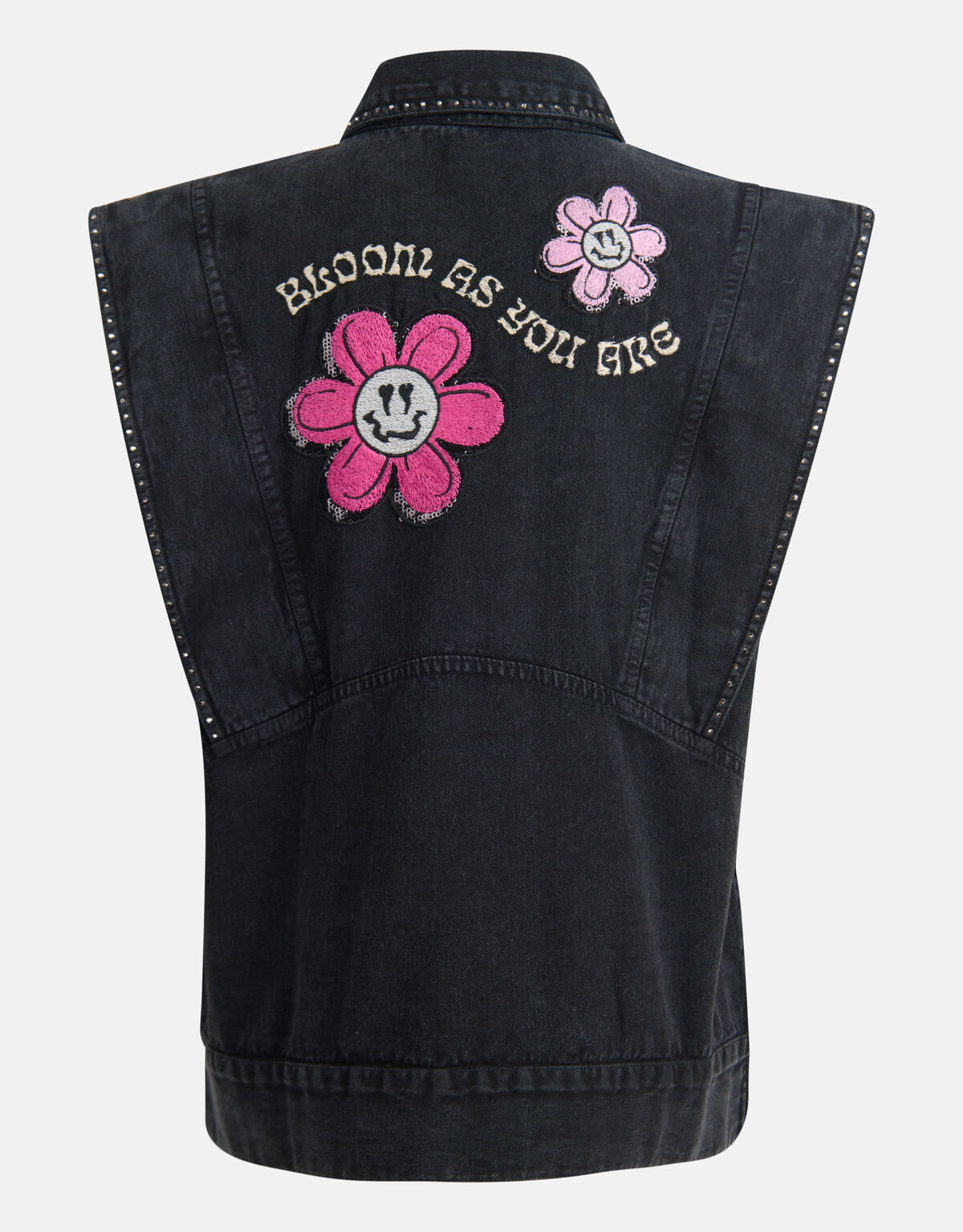 Embroidery Gilet Donkergrijs SHOEBY GIRLS
