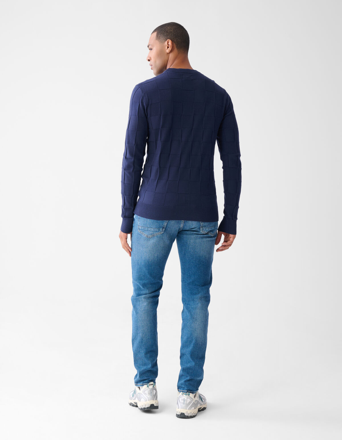 Struktur Pullover Dunkelblau SHOEBY MEN