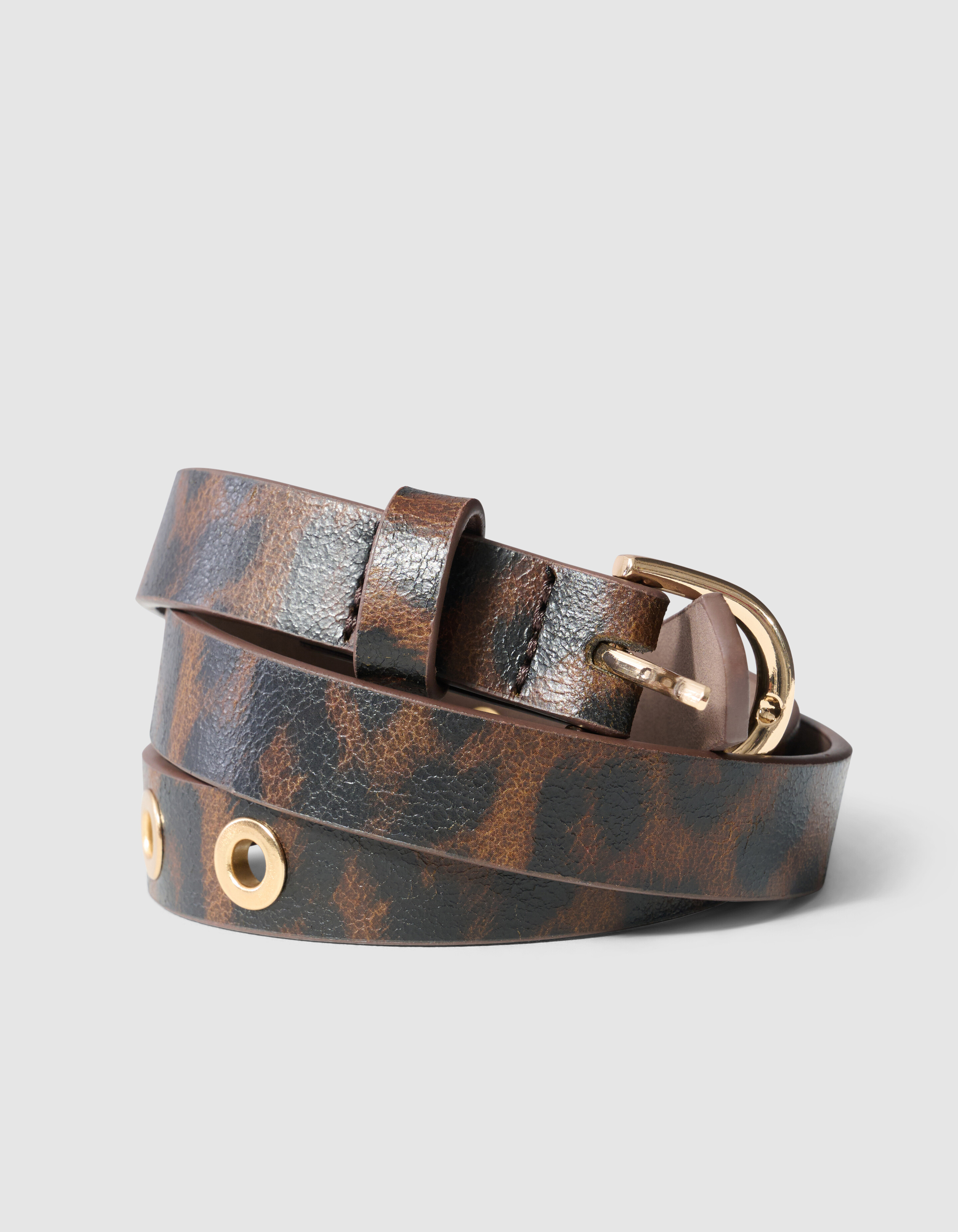 Brauner G&uuml;rtel mit Leopardenmuster SHOEBY ACCESSOIRES