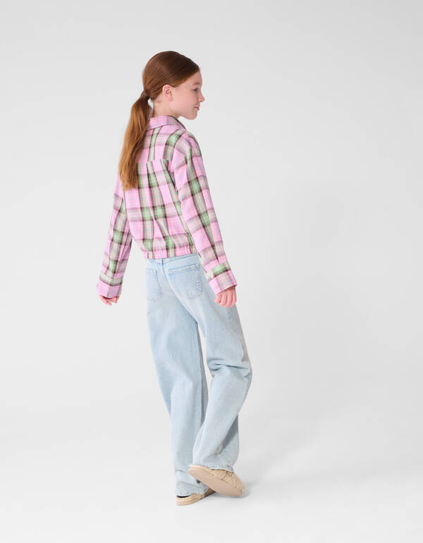 Gro&szlig;karierte Bluse Hellrosa SHOEBY GIRLS