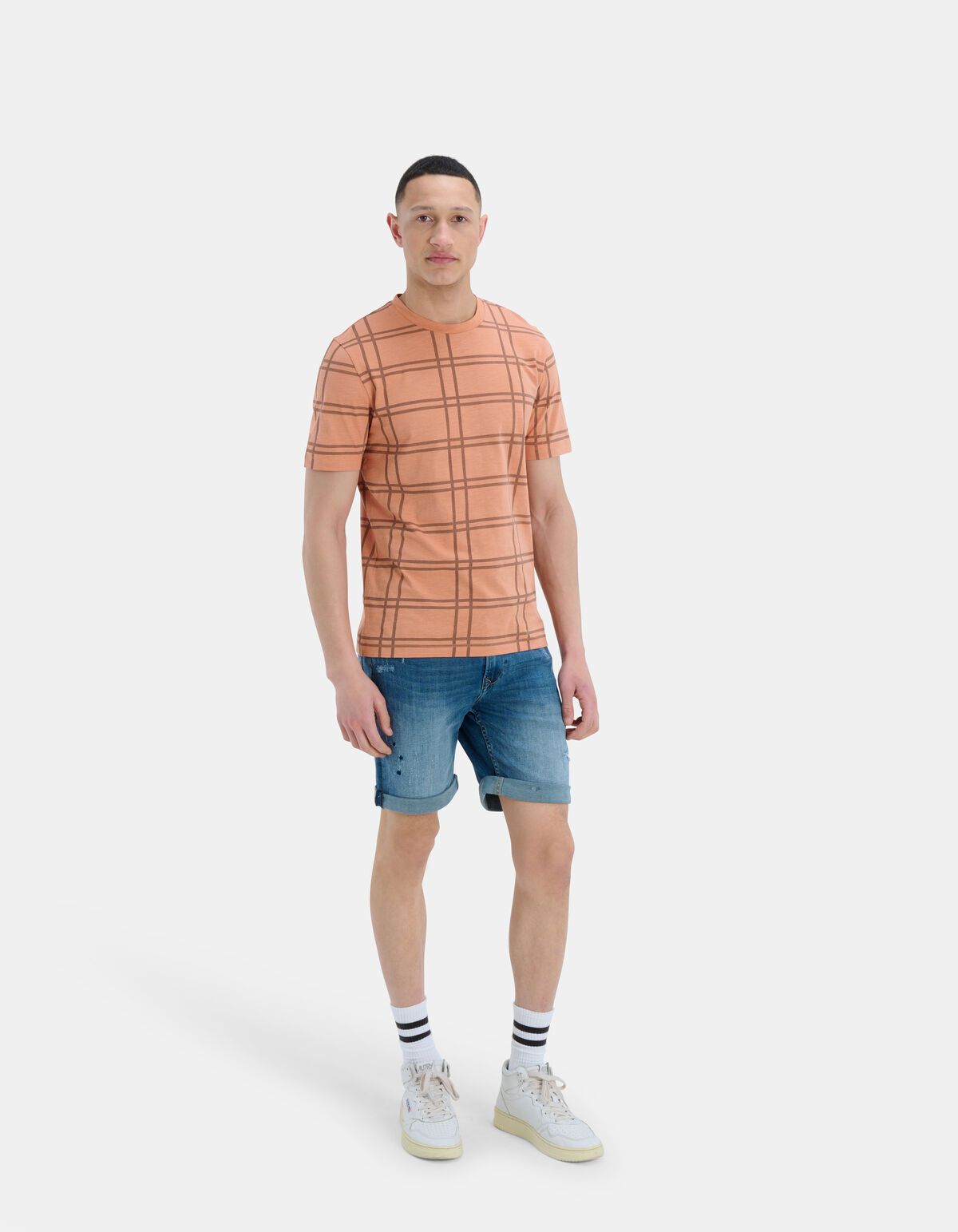 T-Shirt mit Karodruck REFILL