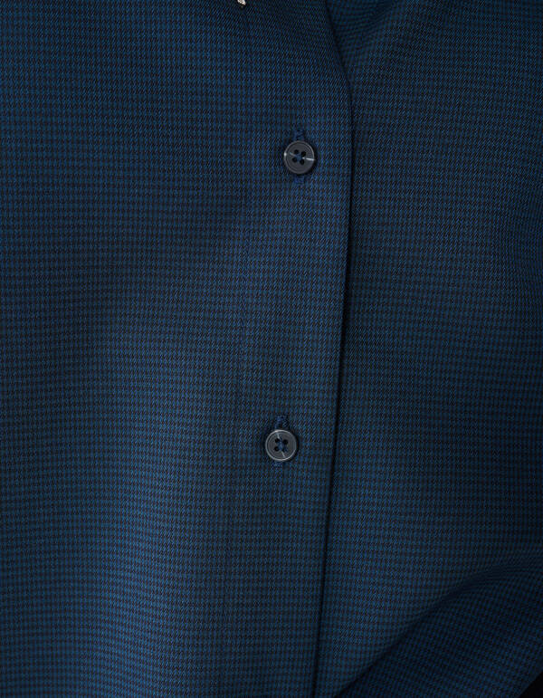 Kariertes gepolstertes Bluse Dunkelblau SHOEBY WOMEN