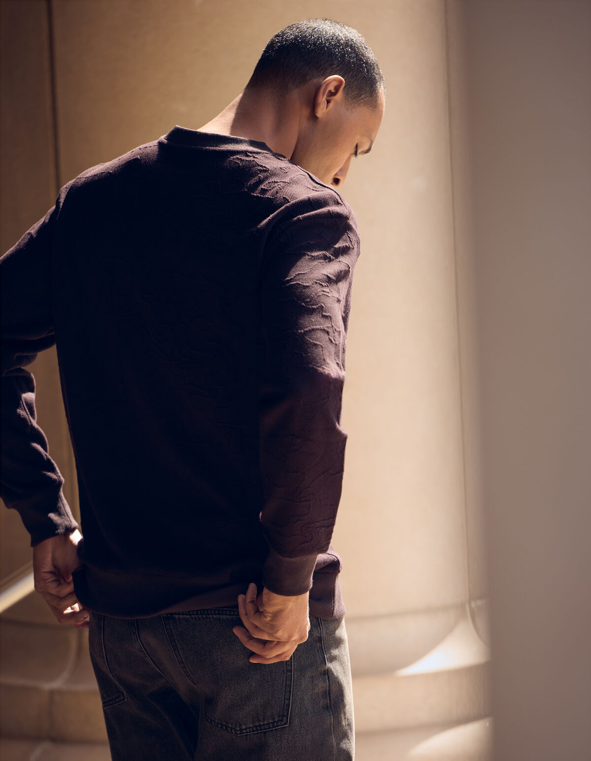 Struktur Sweatshirt Dunkelbraun SHOEBY MEN