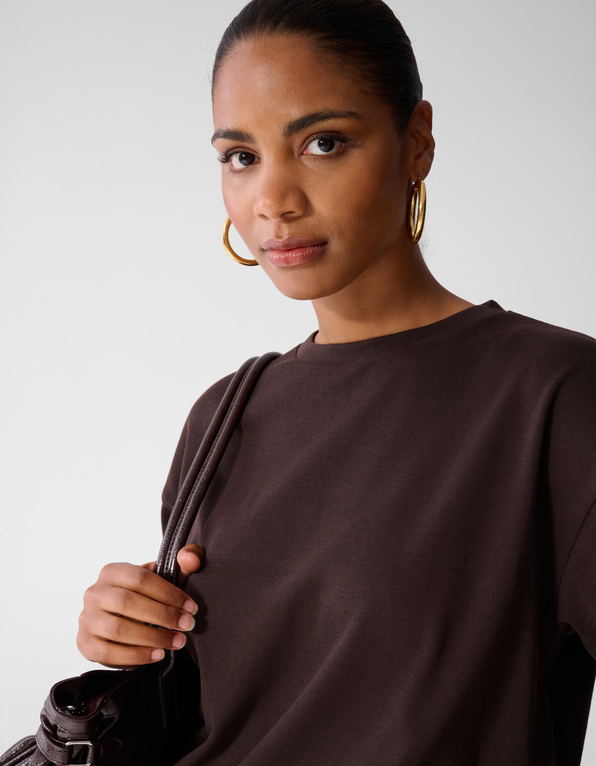Oversized-T-Shirt Dunkelbraun SHOEBY WOMEN
