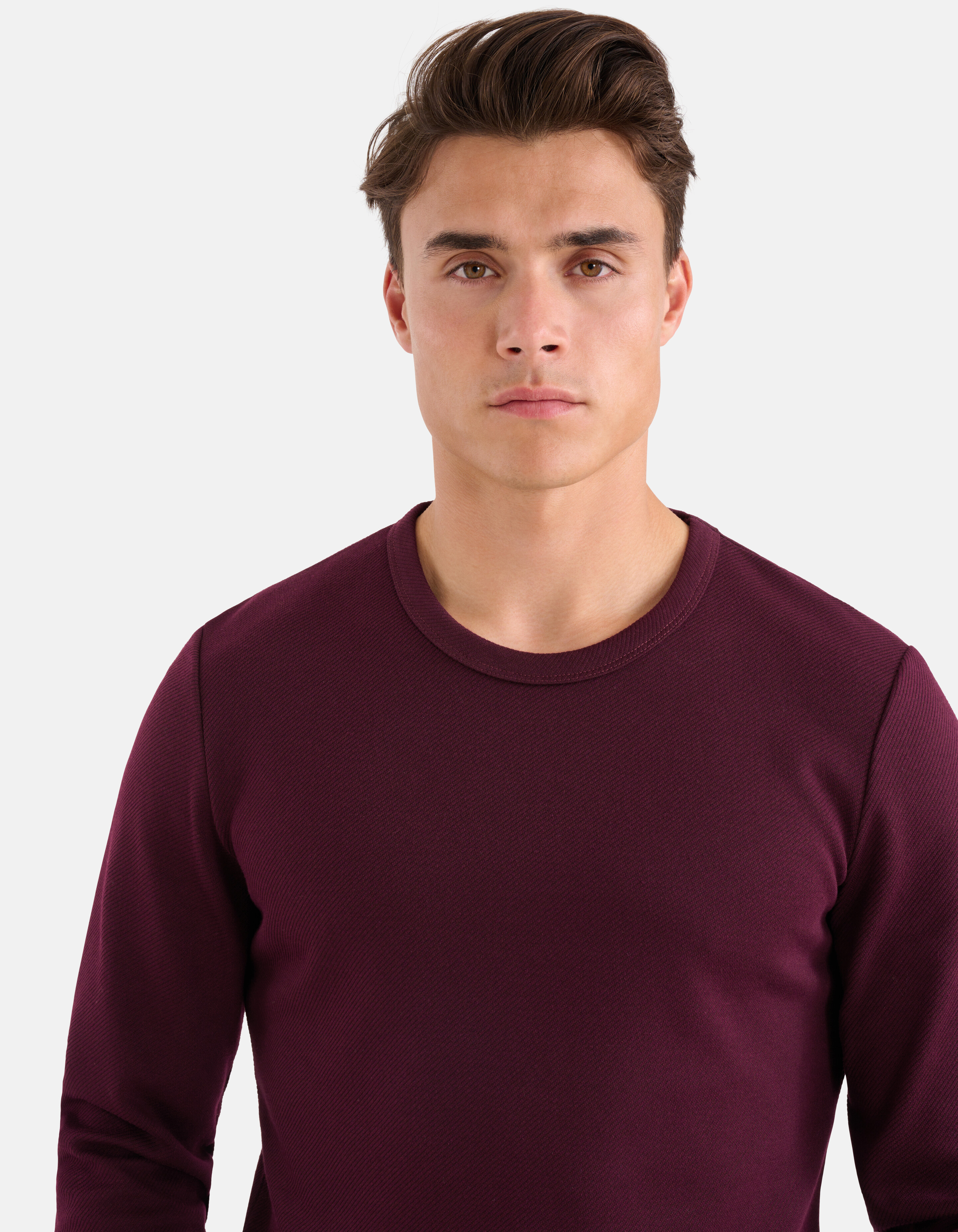 Textur-T-Shirt Bordeaux SHOEBY MEN