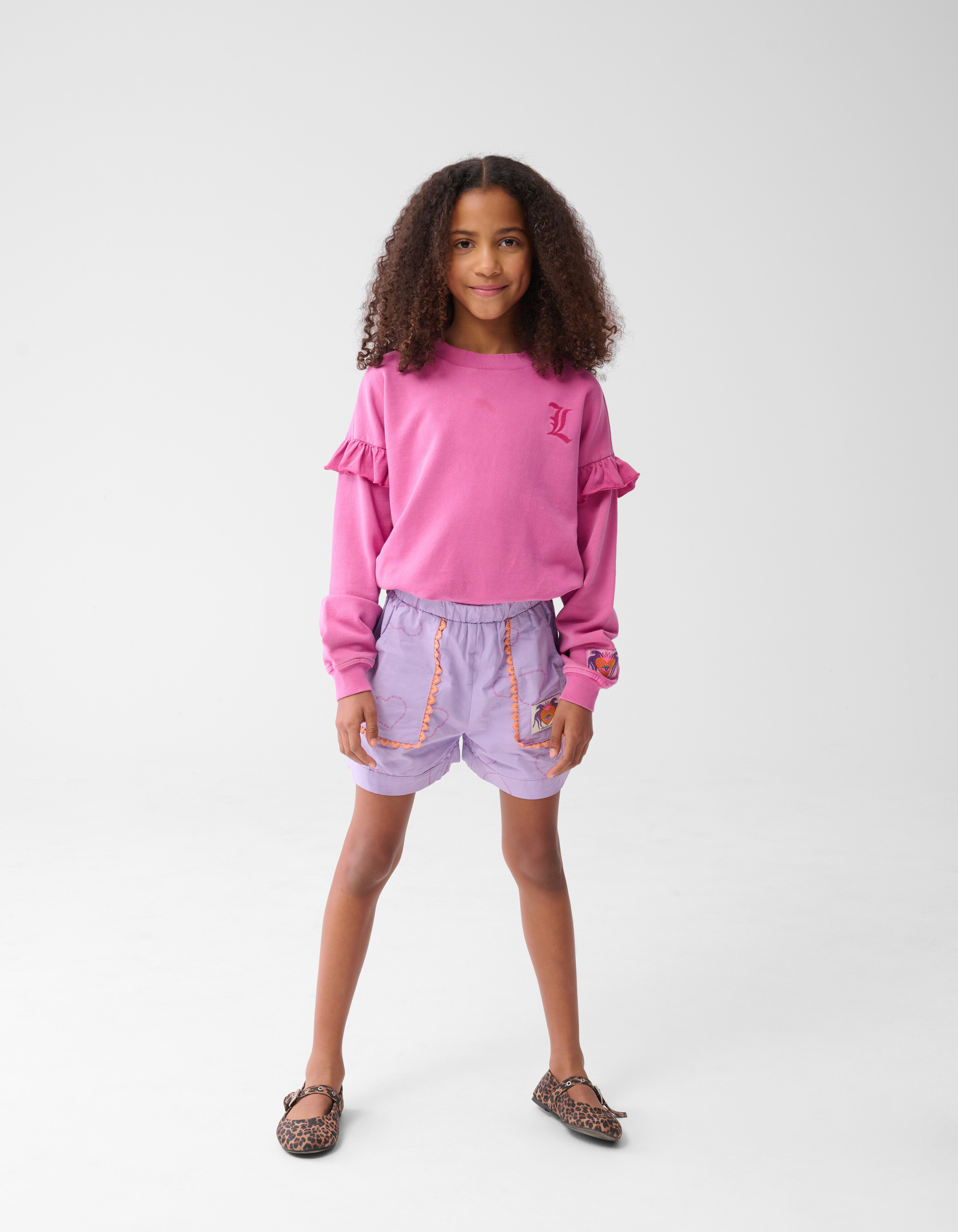 Printed Tape Short Light Purple SHOEBY GIRLS