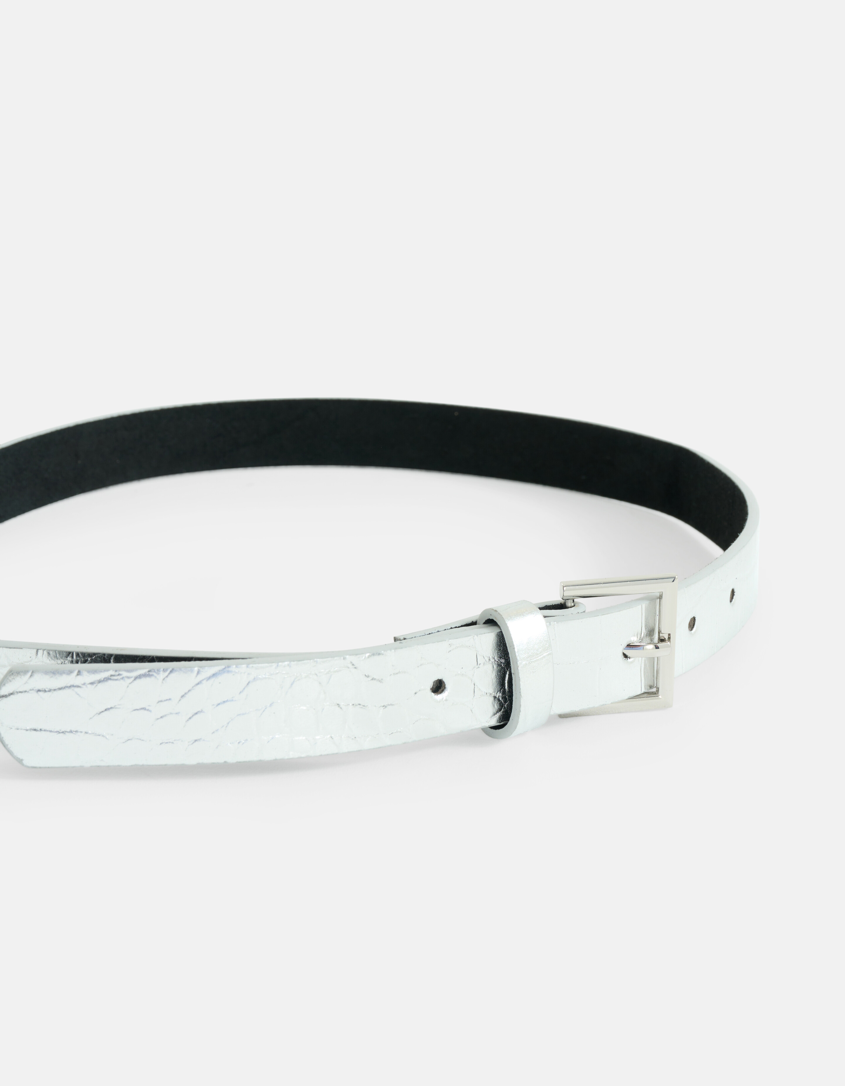 Metallischer Kroko-Gürtel Silber SHOEBY ACCESSOIRES
