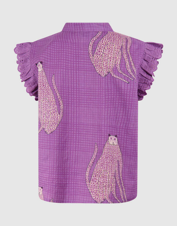 Tiger Ruffle Top Lila SHOEBY GIRLS