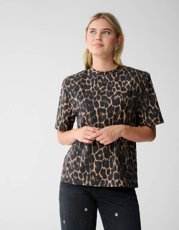 Padded Leopardenmuster T-Shirt Braun SHOEBY WOMEN
