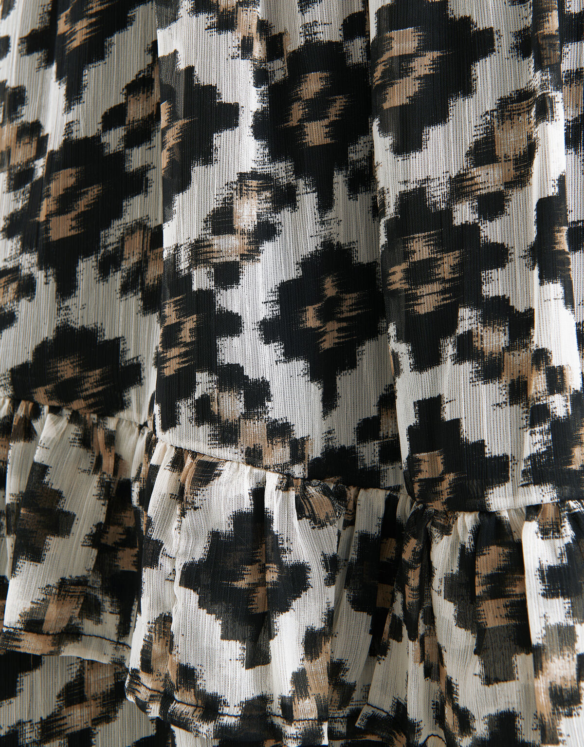 Printed Chiffon Kleid Beige SHOEBY WOMEN