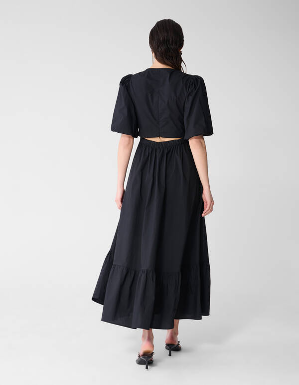 Popeline Maxi Kleid Schwarz SHOEBY WOMEN