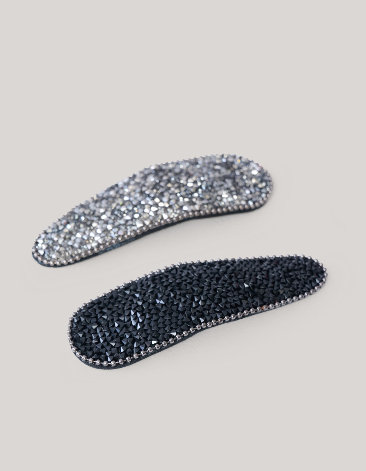 Strass-Haarspangen Silber/Schwarz SHOEBY ACCESSOIRES