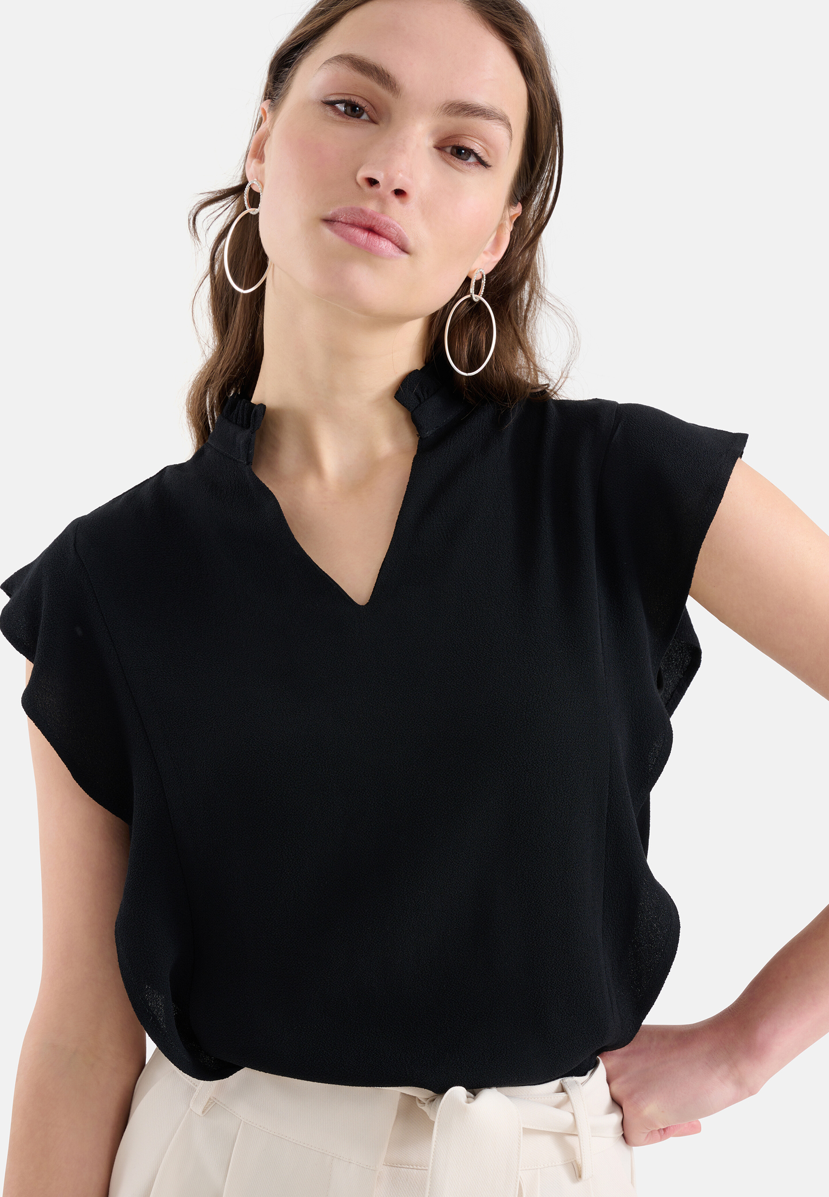 Rüschen-Top Schwarz SHOEBY WOMEN