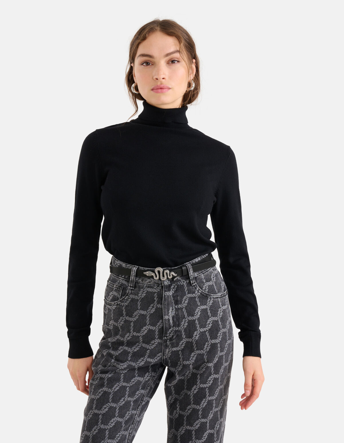 G&uuml;rtel mit Schlangenschnalle Schwarz SHOEBY ACCESSOIRES