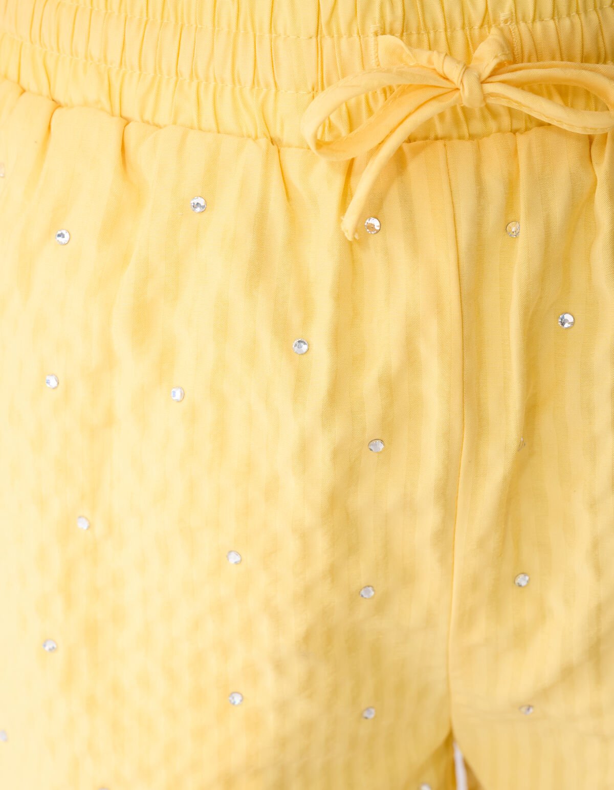 Nadelstreifen Strass Shorts Hellgelb SHOEBY GIRLS