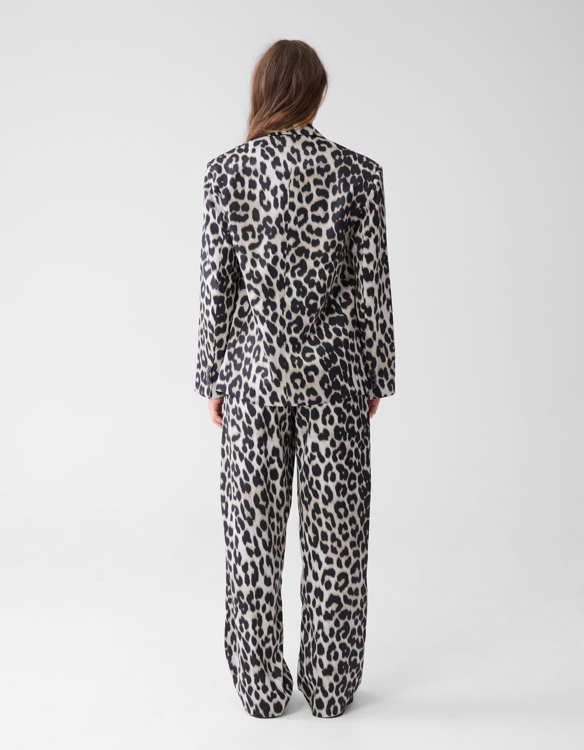 &Uuml;bergro&szlig;er Leoparden-Blazer Grau SHOEBY WOMEN