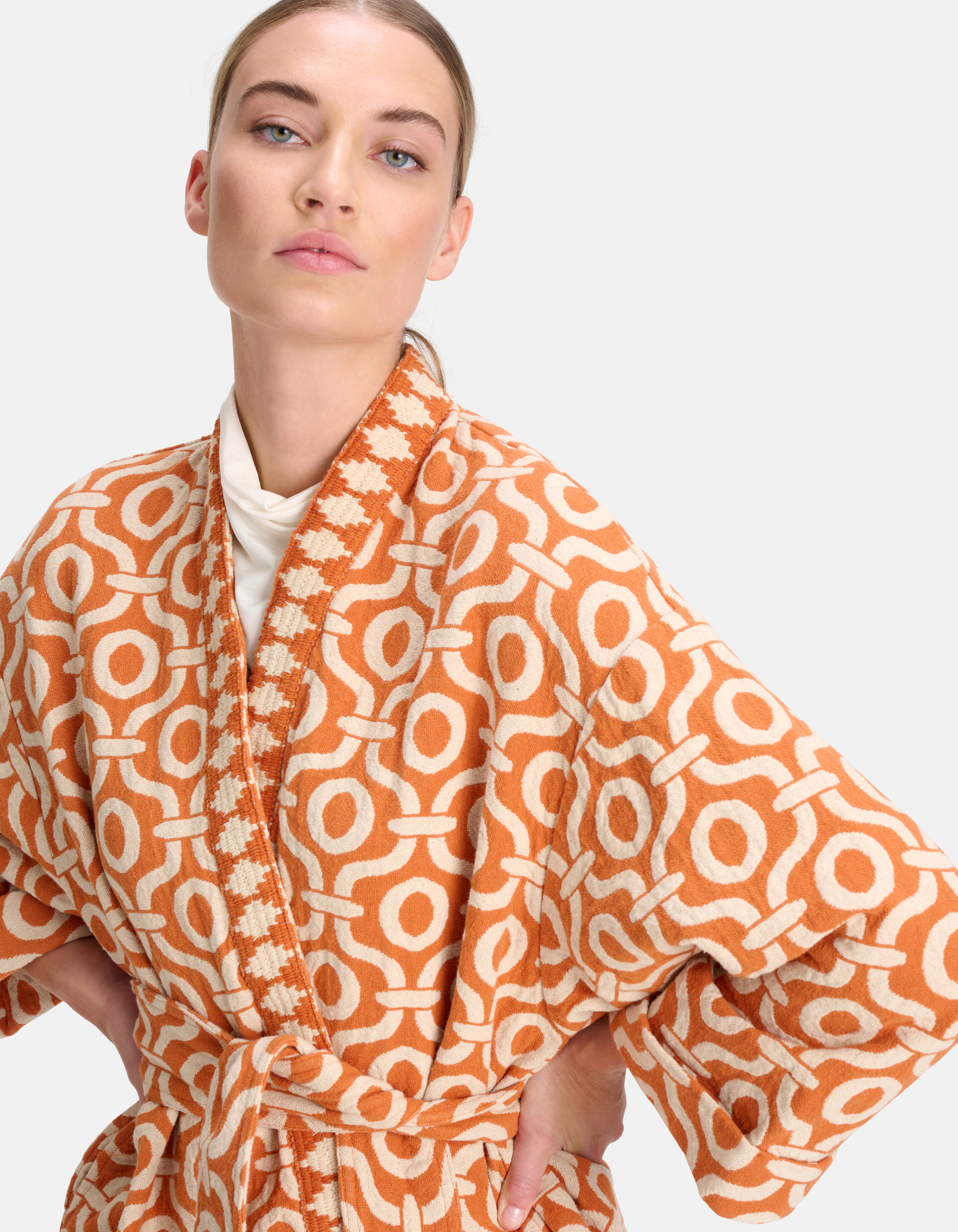 Jacquard Kimono Orange von Mieke SHOEBY WOMEN