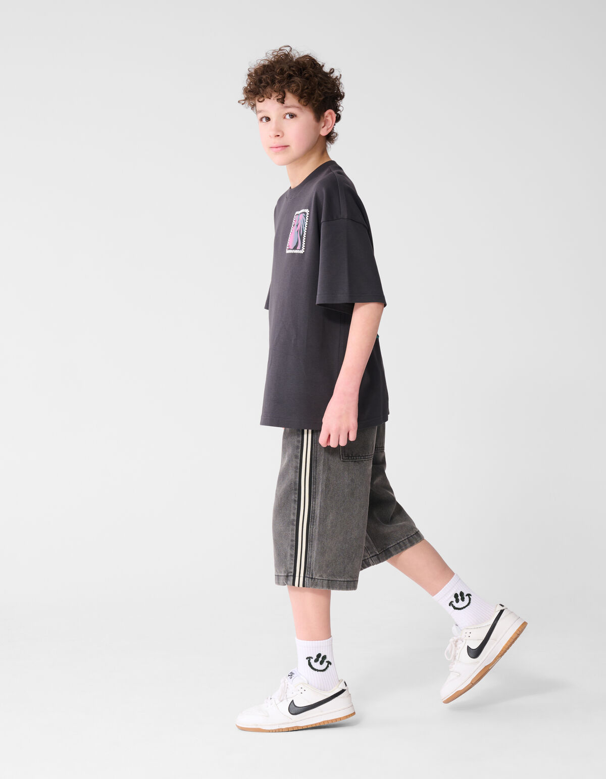 Tropic Artwork T-Shirt Dunkelgrau SHOEBY BOYS