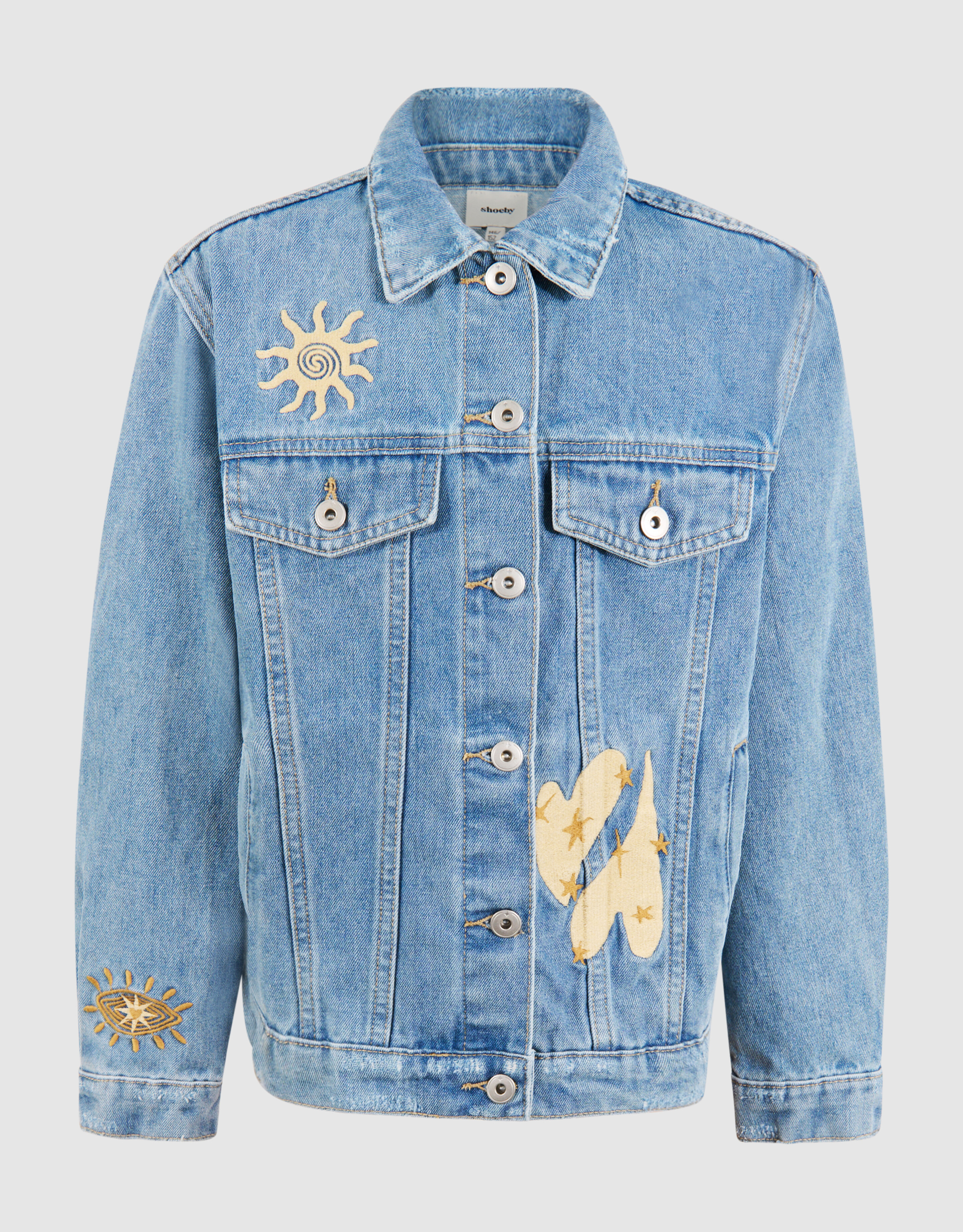Bestickte Denim-Jacke Hellblau SHOEBY GIRLS