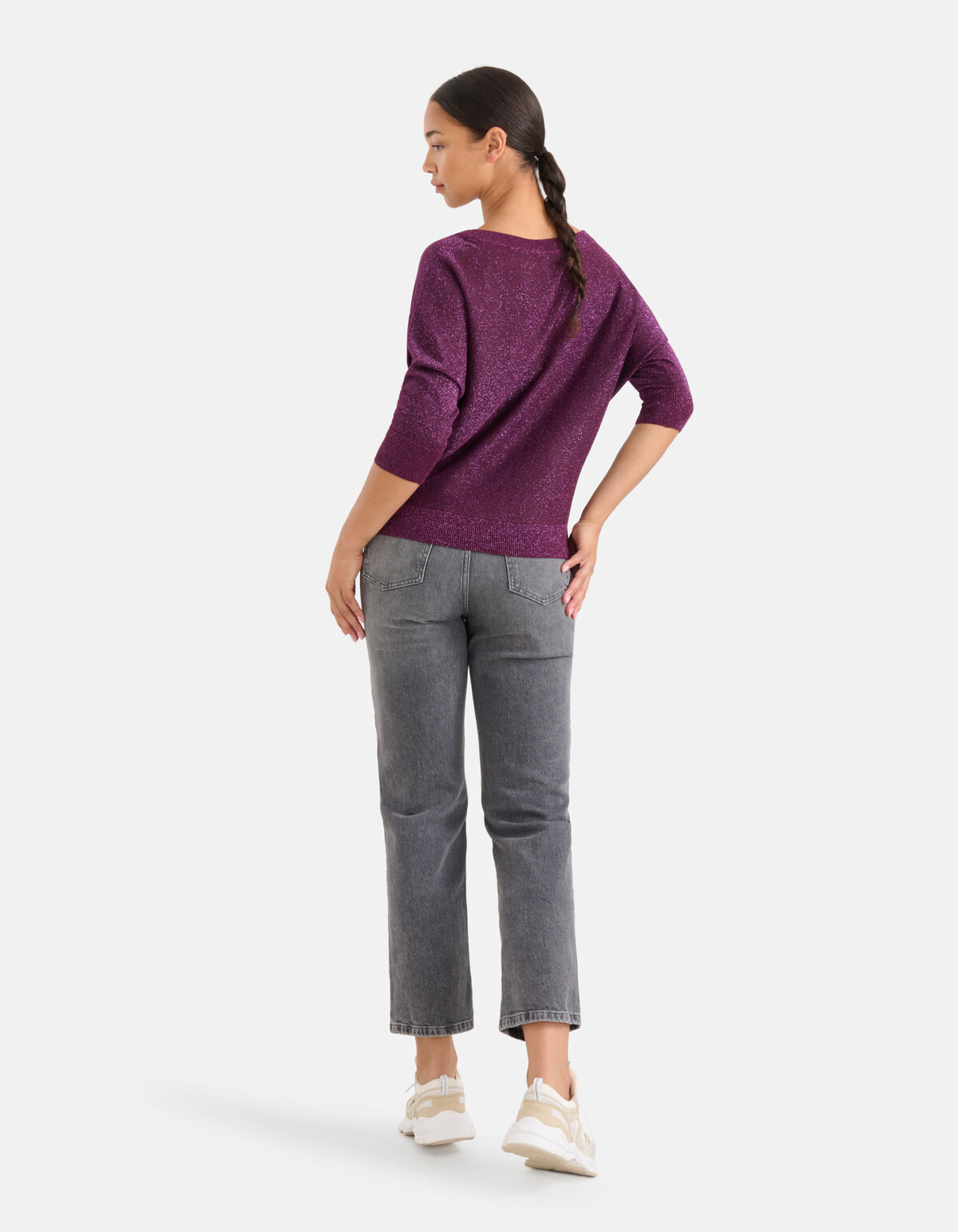 Glitzer Fledermaus Pullover Lila SHOEBY WOMEN