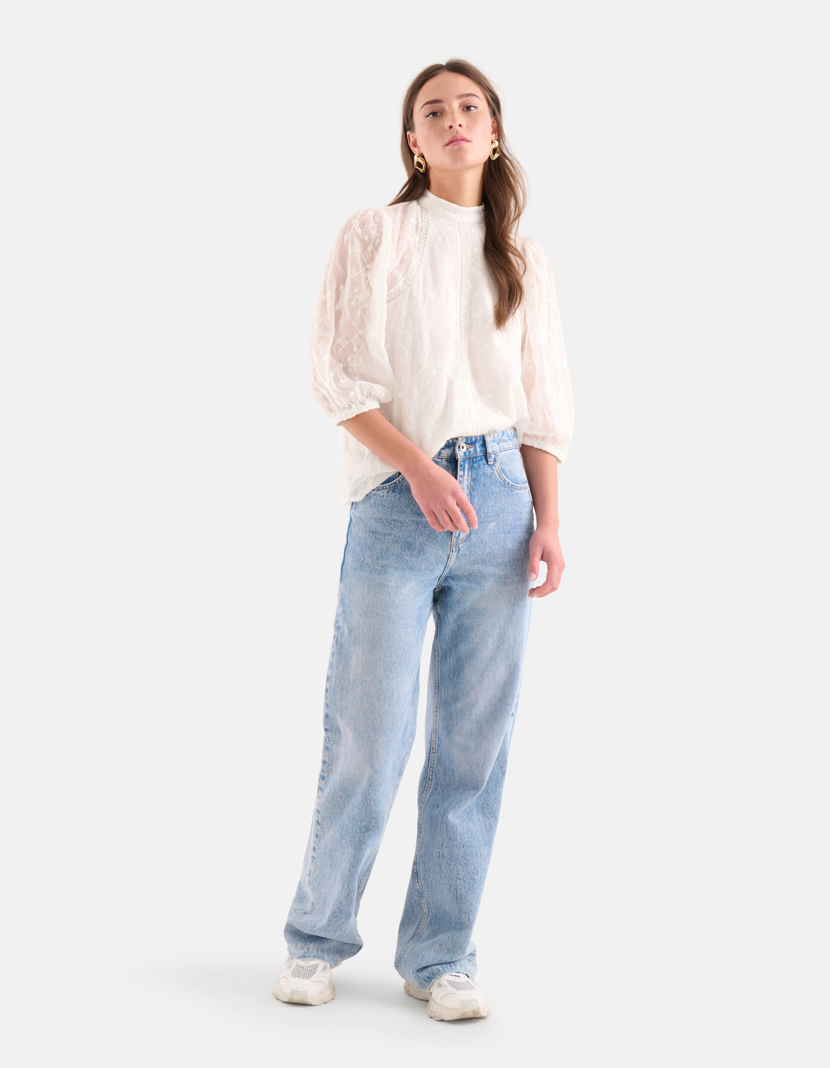 Besticktes Tape-Top Off White SHOEBY WOMEN