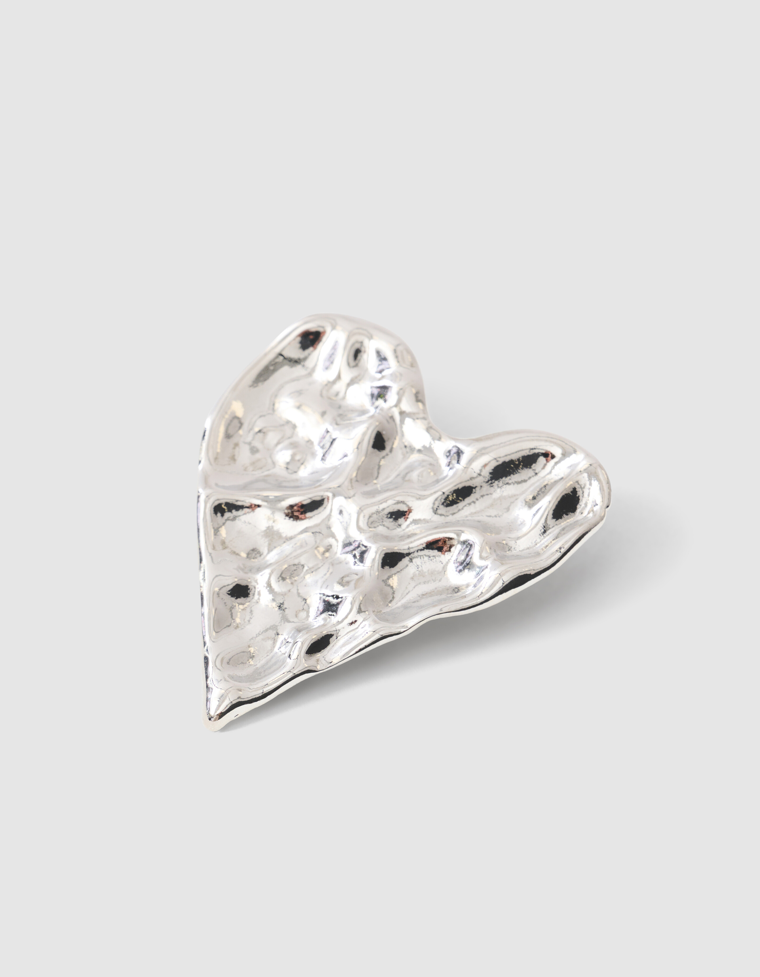 Big Hammerd Heart Brooch Silver SHOEBY ACCESSOIRES