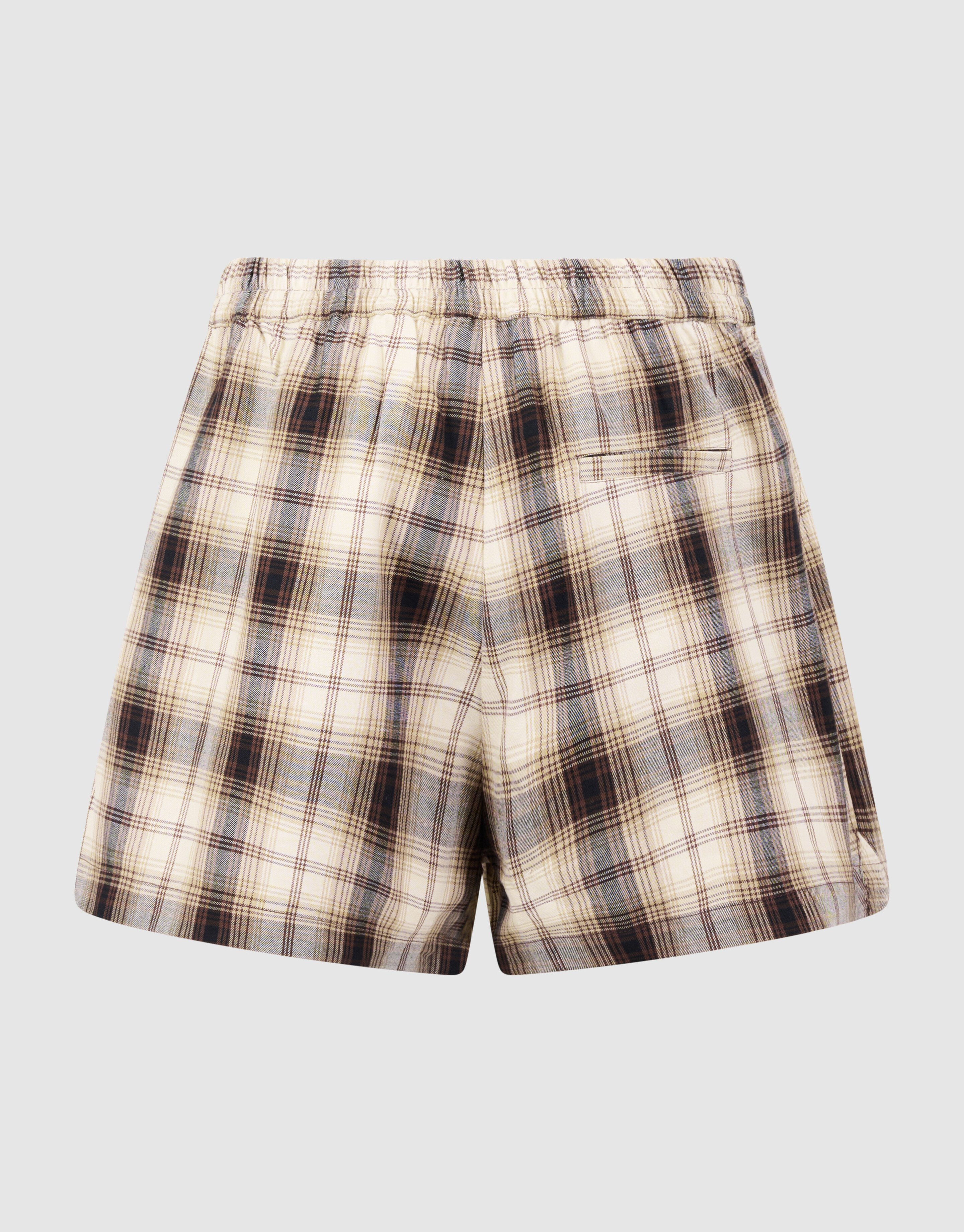 Karierte Shorts mit Perlenverzierung Braun SHOEBY WOMEN