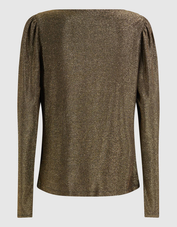 Glitzer-Drapiertes Top in Gold SHOEBY WOMEN