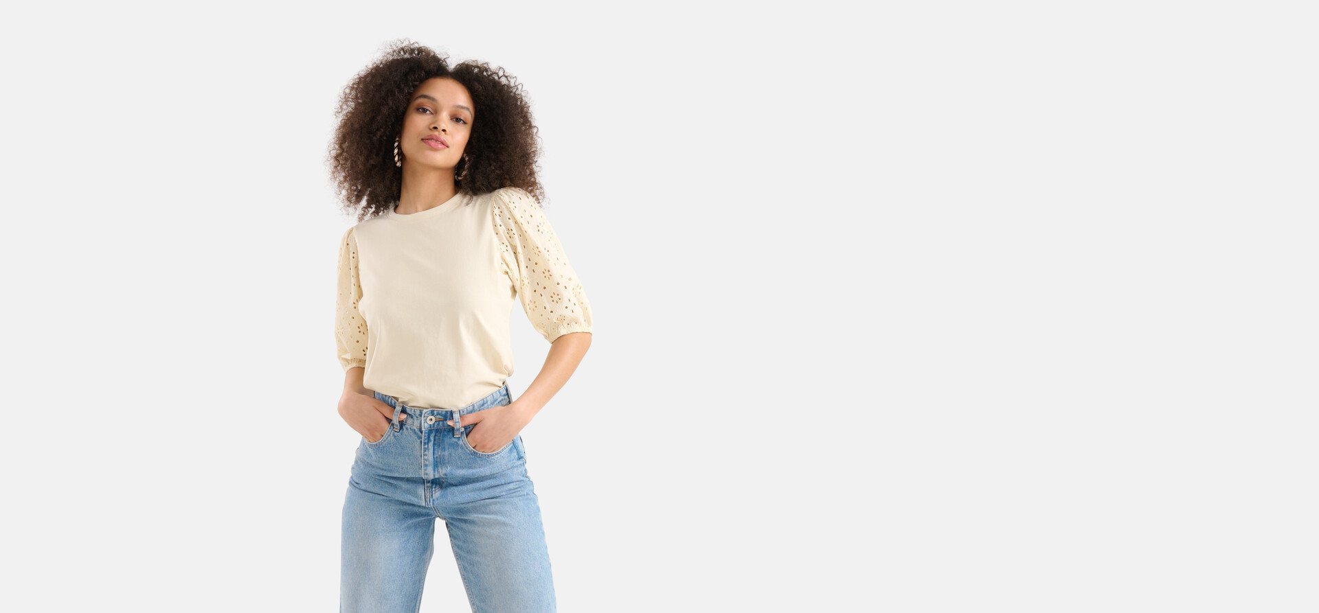 Besticktes Top Off White SHOEBY WOMEN