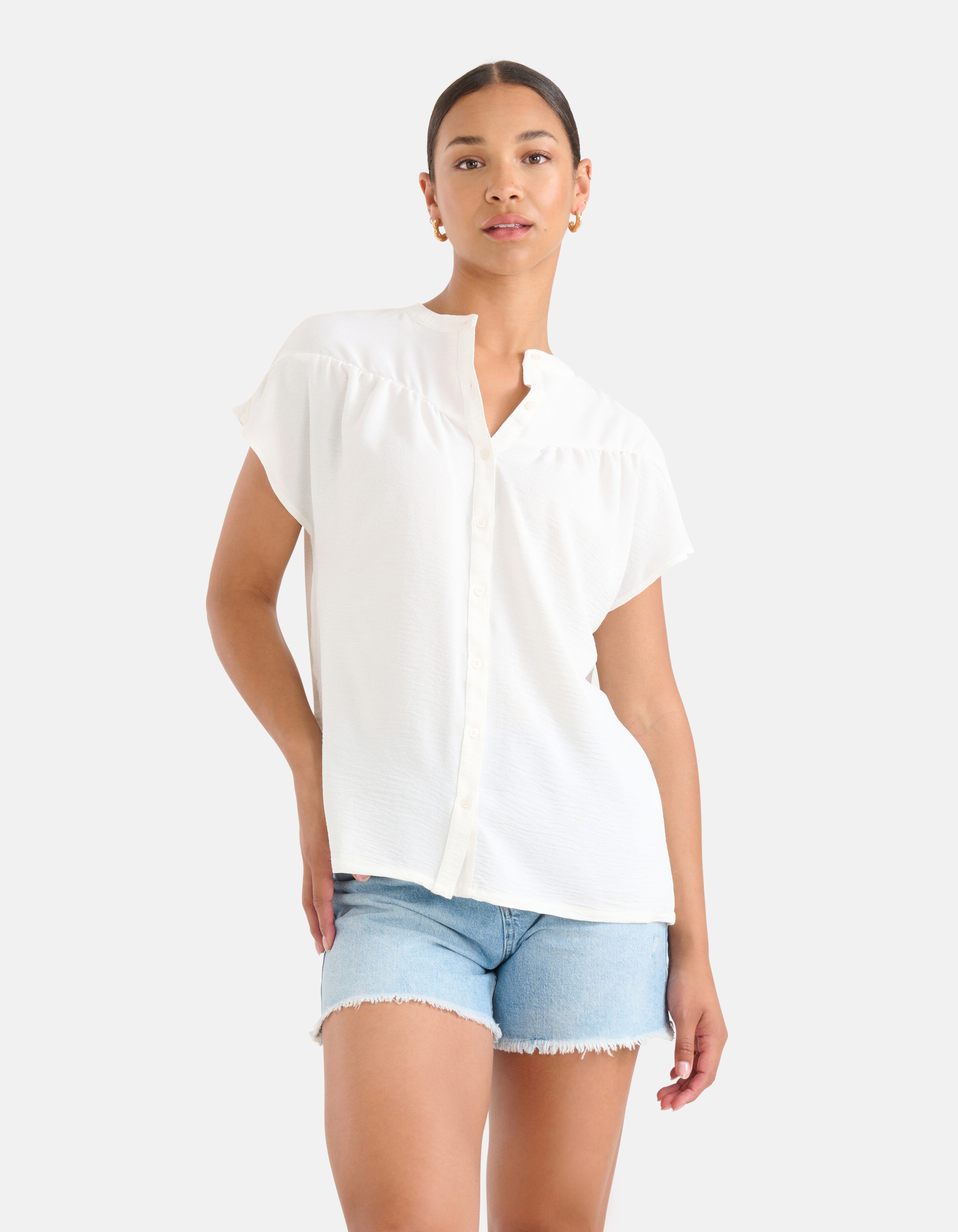 Relaxed Fit Top Wit SHOEBY WOMEN