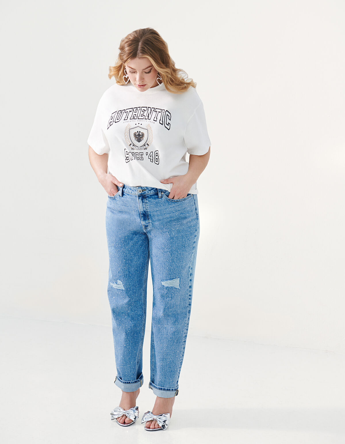 Strassbesetzte Tapered Fit Jeans Mediumstone By Fr SHOEBY WOMEN