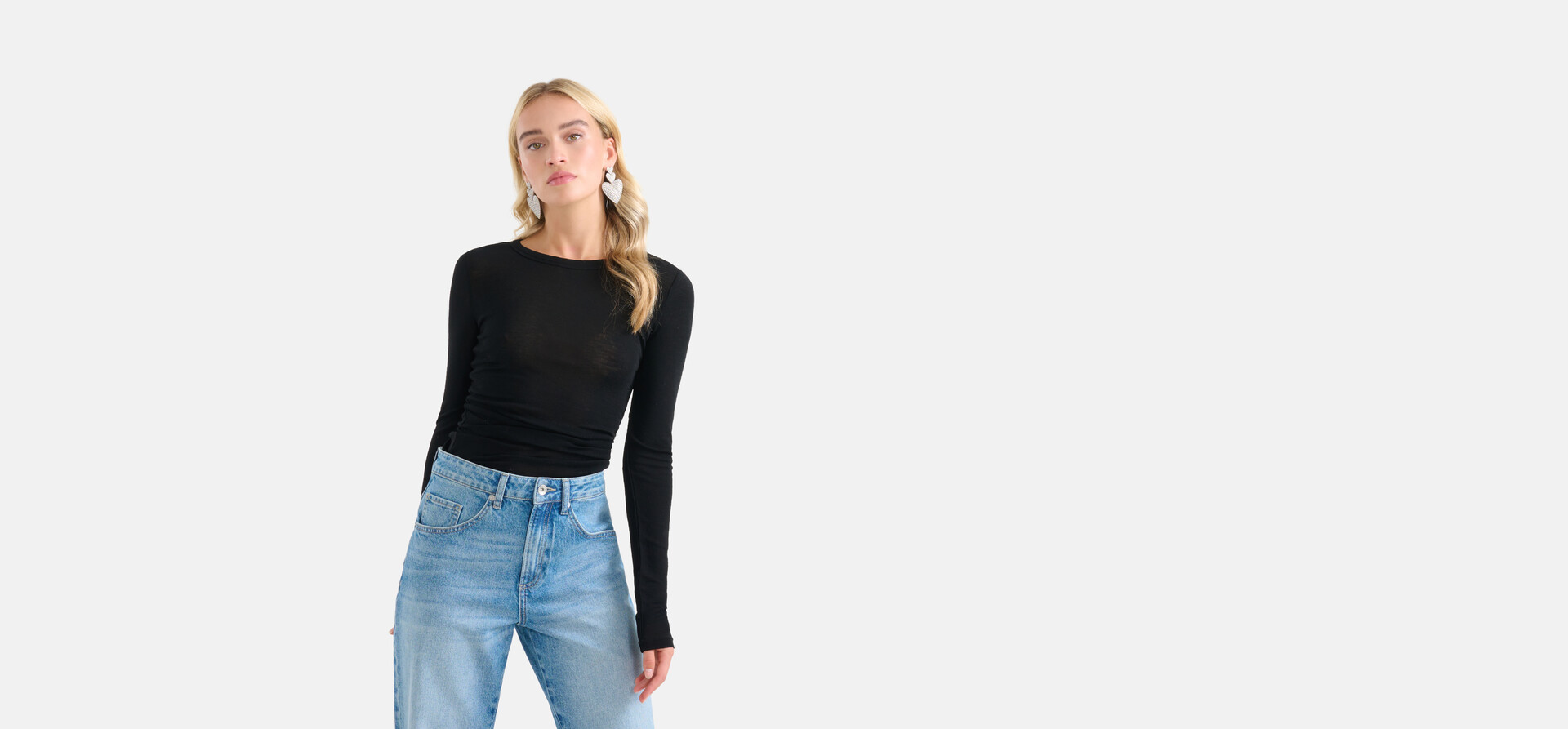 Langarm-T-Shirt Schwarz von Monica SHOEBY WOMEN