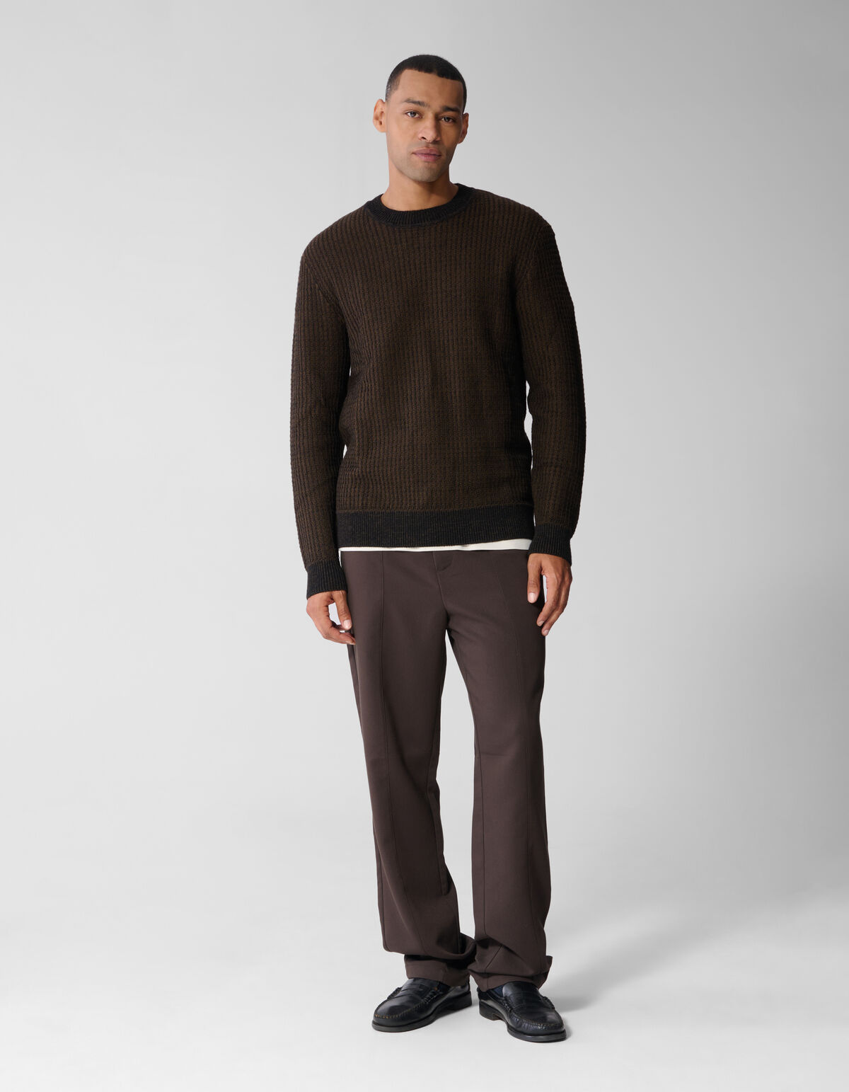 Waffel Strickpullover Mit Rundhalsausschnitt Dunke SHOEBY MEN