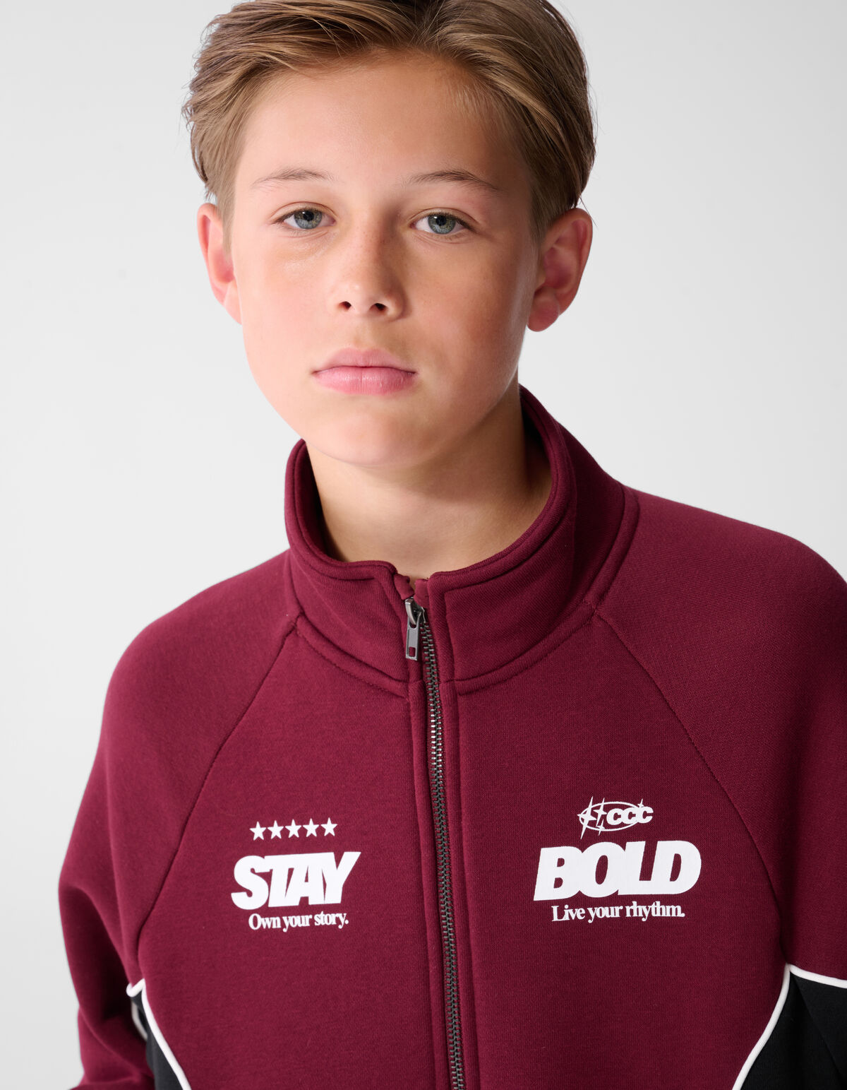 Sportliche Jacke mit Paspelierung Dunkelrot SHOEBY BOYS