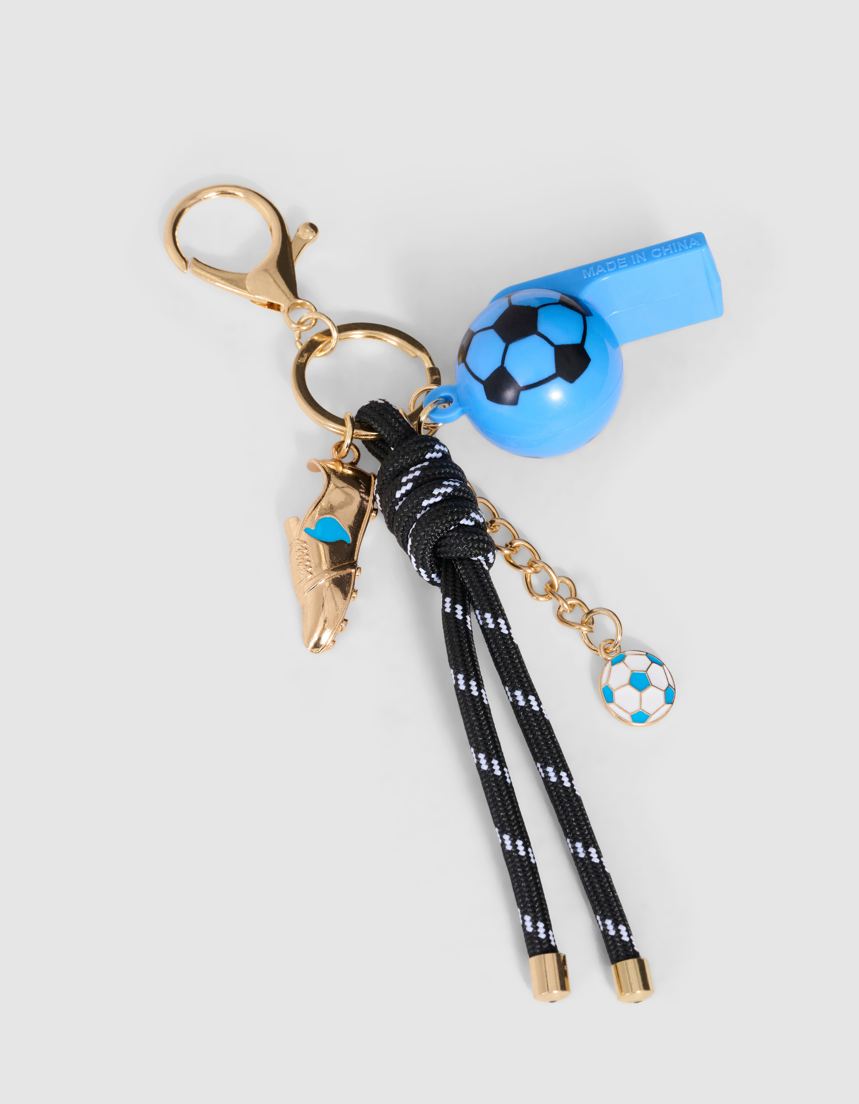 Fu&szlig;ballpfeife Schl&uuml;sselanh&auml;nger Hellblau SHOEBY ACCESSOIRES