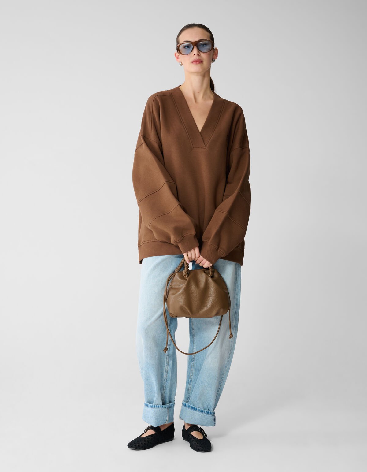 Kleine Crinkle-Tasche Hellbraun SHOEBY ACCESSOIRES