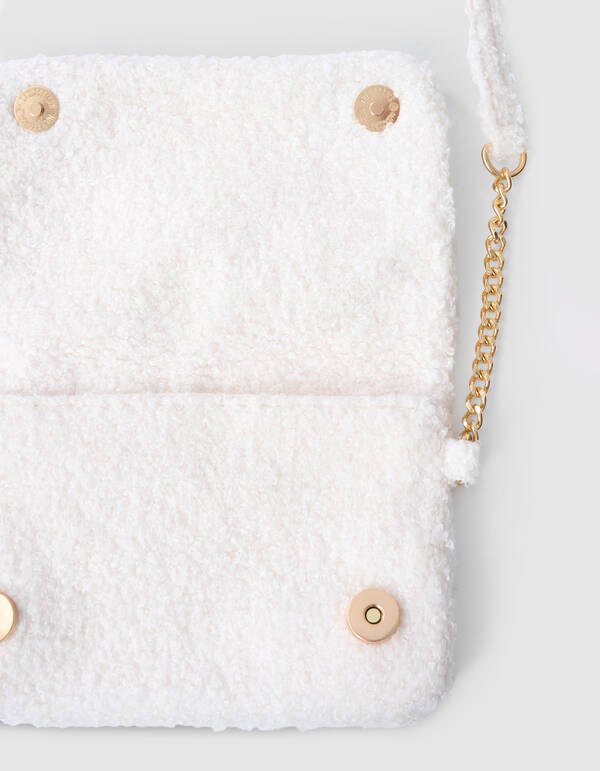 Teddy-Herztasche Off White SHOEBY ACCESSOIRES