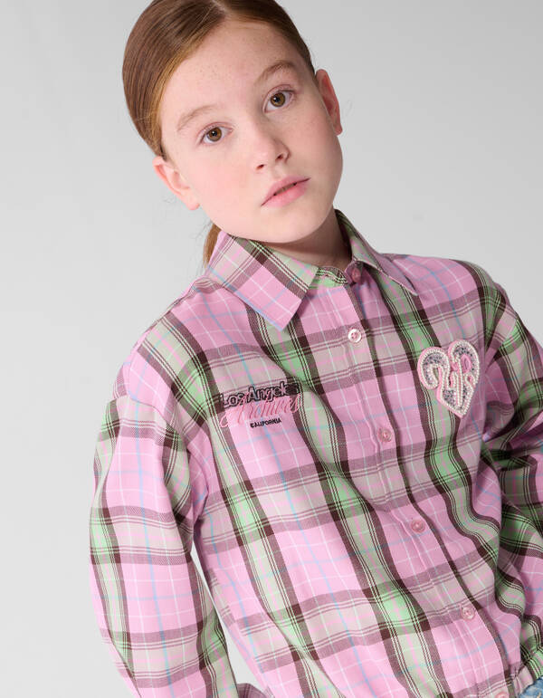 Gro&szlig;karierte Bluse Hellrosa SHOEBY GIRLS
