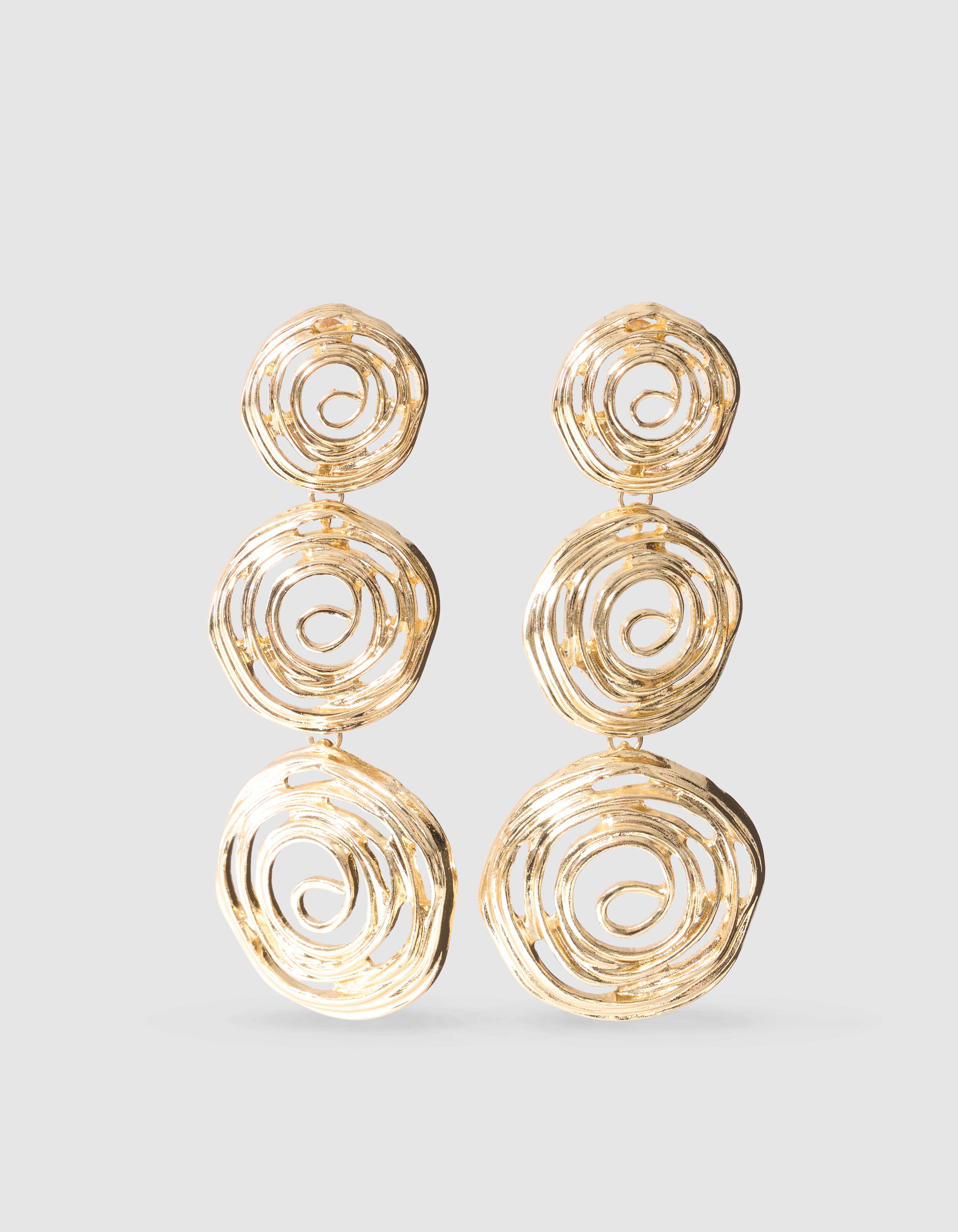 Runde Swirl Ohrringe Gold SHOEBY ACCESSOIRES