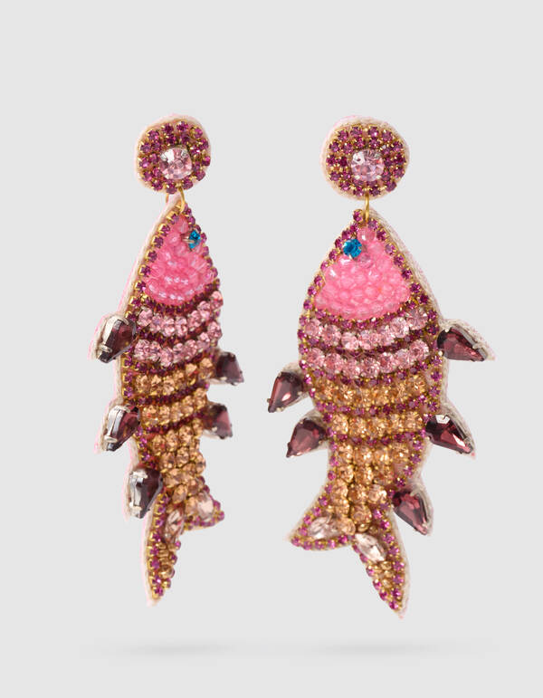 Strass-Fisch-Ohrringe Rosa SHOEBY ACCESSOIRES
