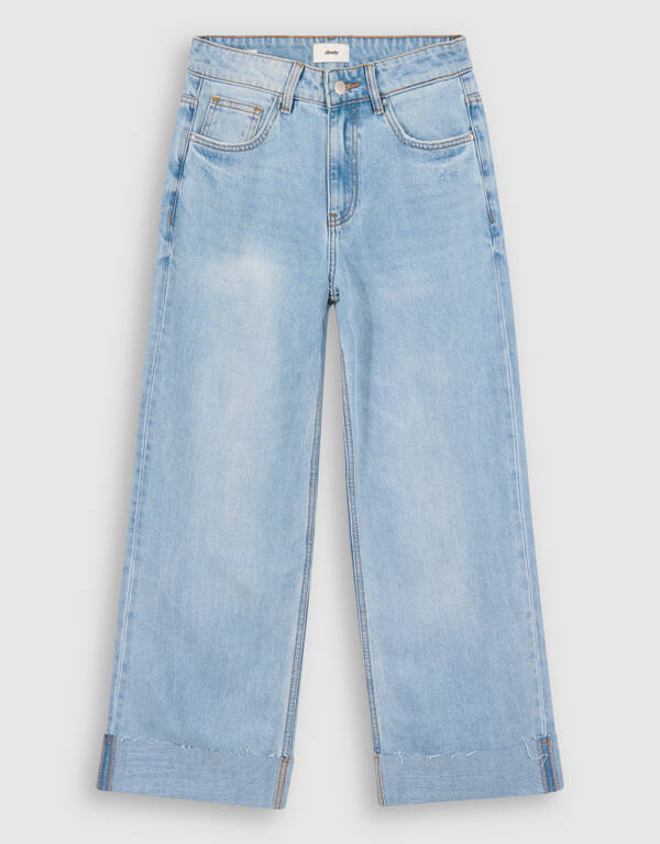 Turn Up Jeans mit weitem Bein, Mediumstone SHOEBY WOMEN