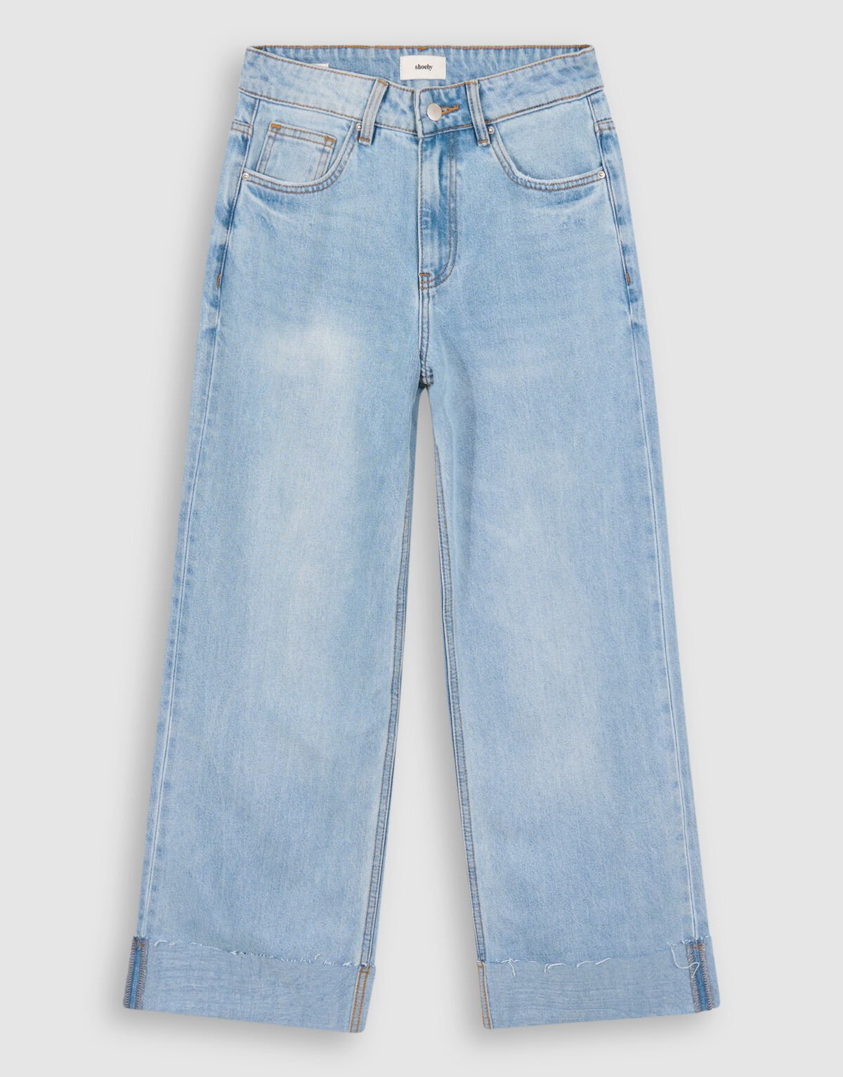 Turn Up Jeans mit weitem Bein, Mediumstone SHOEBY WOMEN