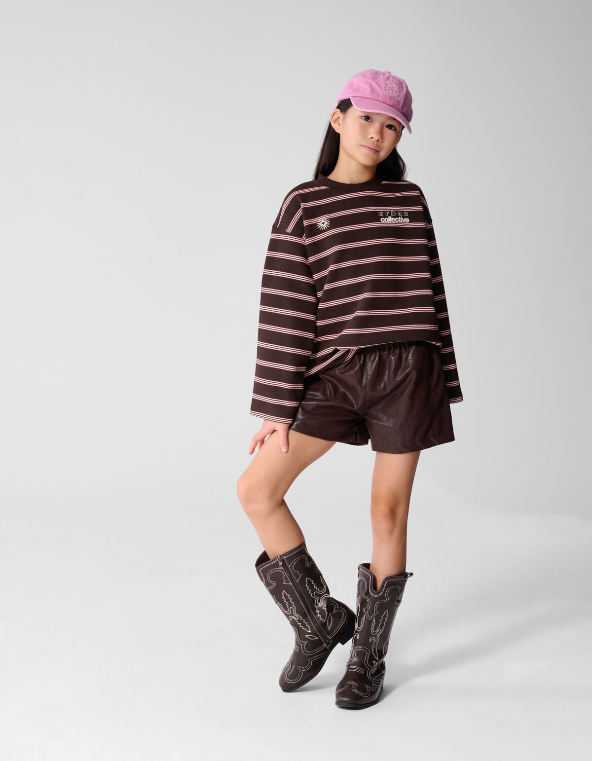 Oversize-Pullover mit Streifenmuster Braun SHOEBY GIRLS
