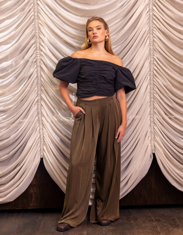 Faltenhose Braun von Fred SHOEBY WOMEN