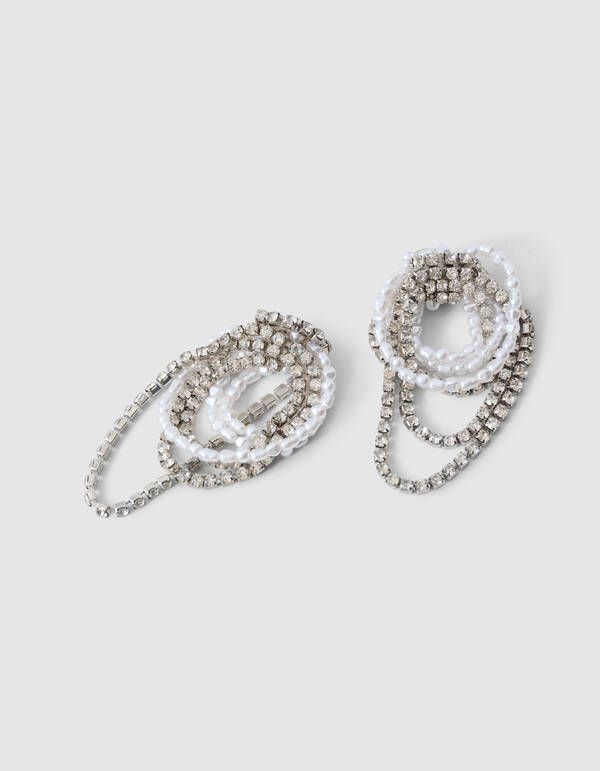 Mix Perlen-/Strass-Ohrringe Silber SHOEBY ACCESSOIRES