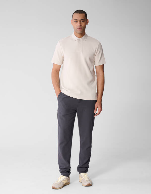 Struktur Regular Fit Hose Dunkelgrau SHOEBY MEN