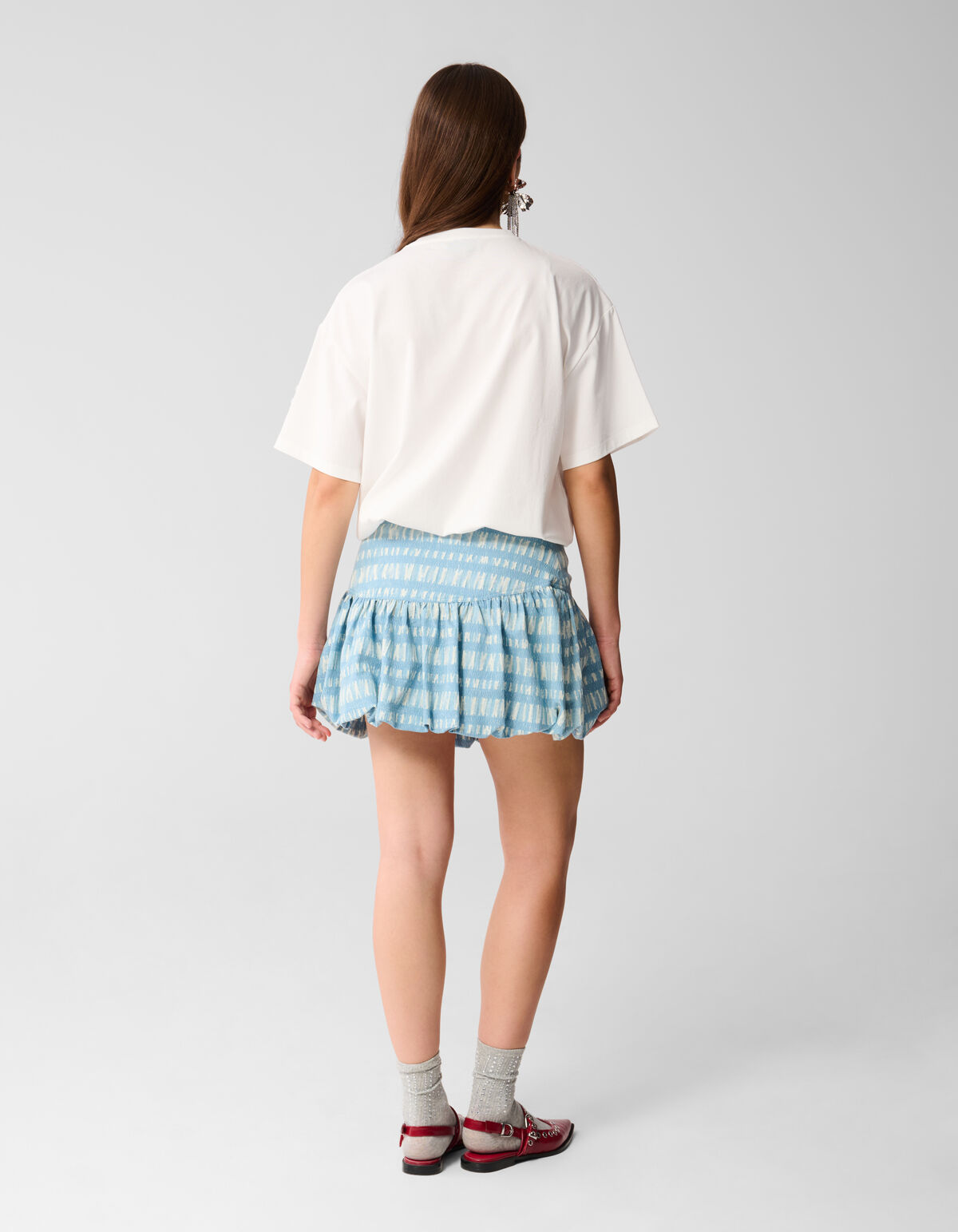 &Uuml;bergro&szlig;es Blumen-T-Shirt Wei&szlig; von Lizzy SHOEBY WOMEN